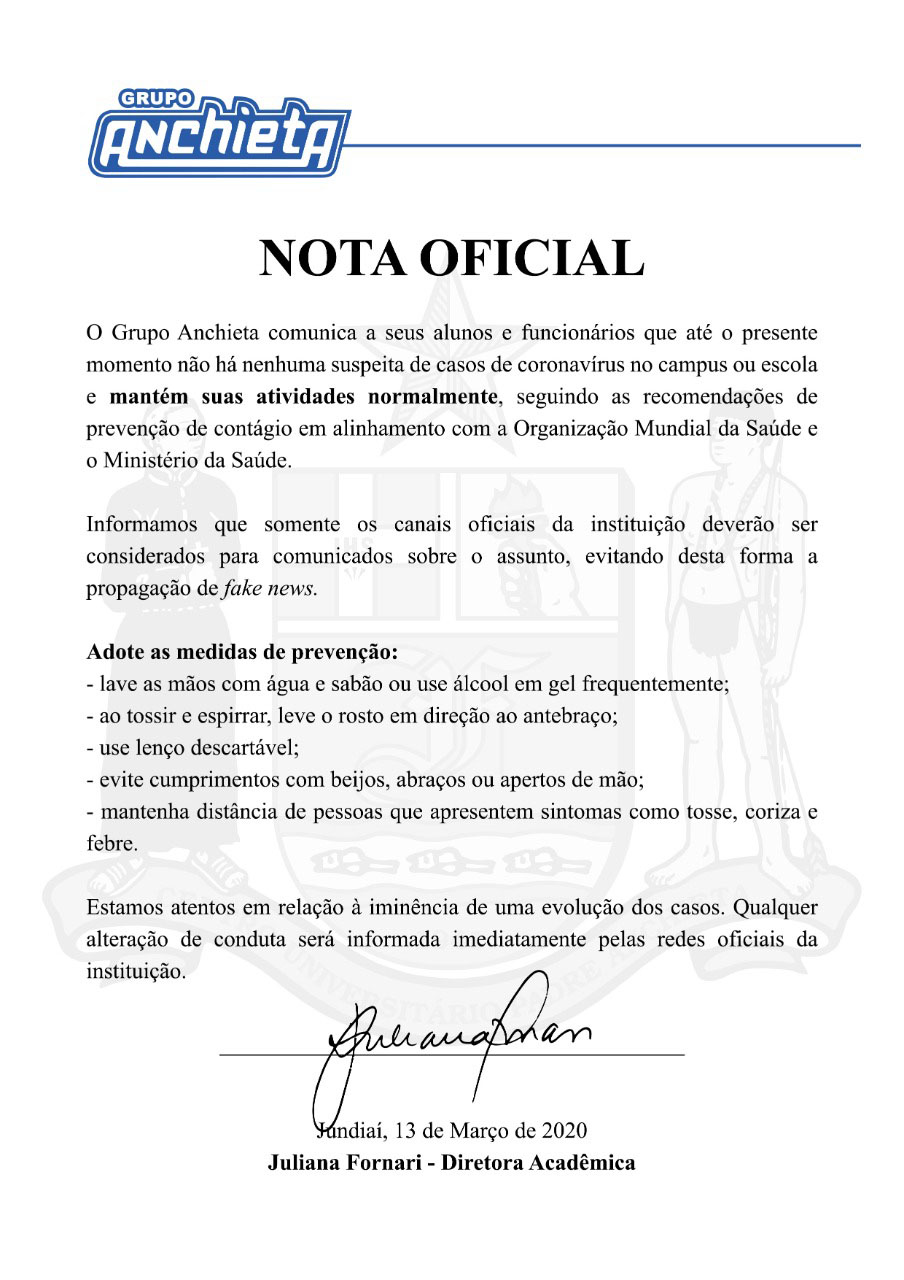 COMUNICADO ANCHIETA