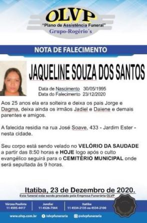 nota de falecimento