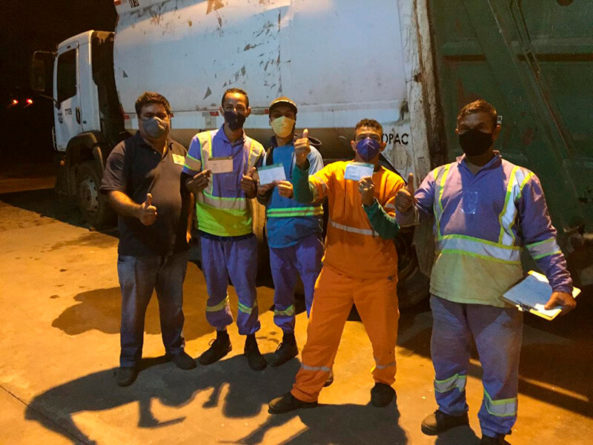 Coletores de lixo são vacinados em Campo Limpo Paulista. (Foto: Divulgação)