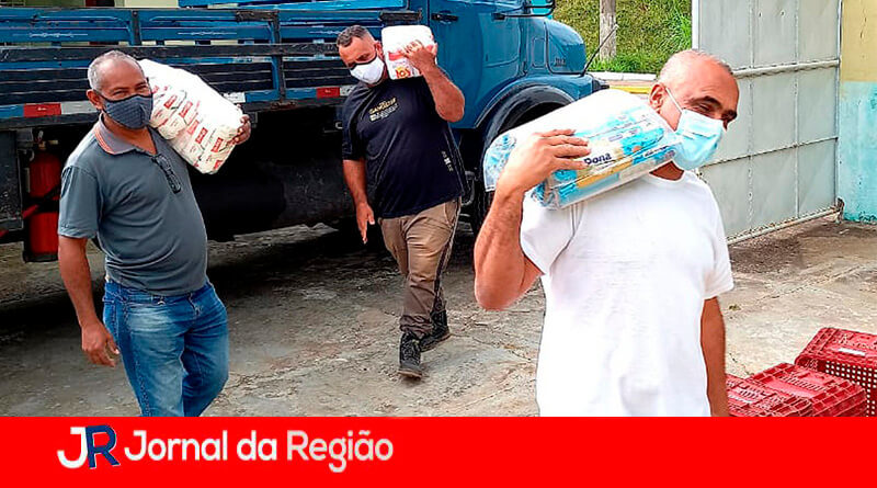 Doação de alimentos em Várzea Paulista. (Foto: Divulgação)