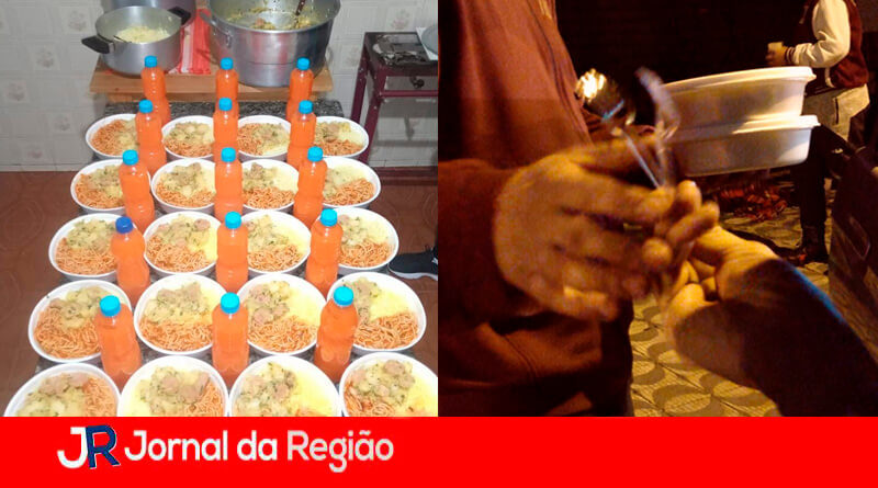 Distribuição de marmitas. (Foto: Divulgação)
