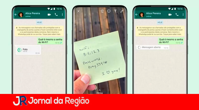 WhatsApp: visualização única. (Imagem: Divulgação/WhatsApp)