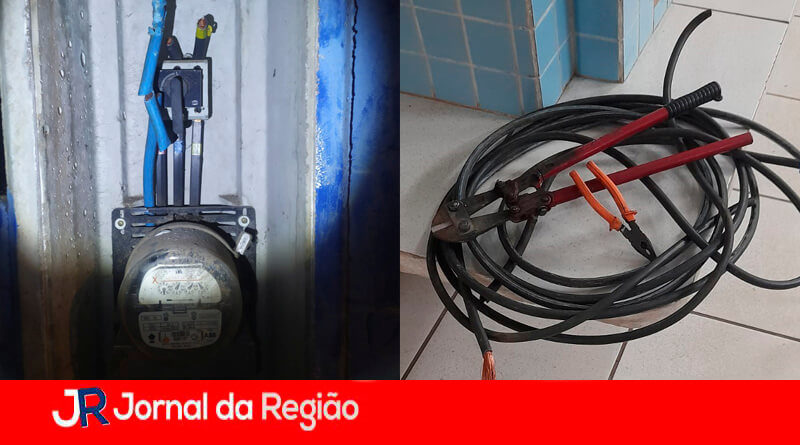 Furto de fios de cobre. (Foto: Divulgação)