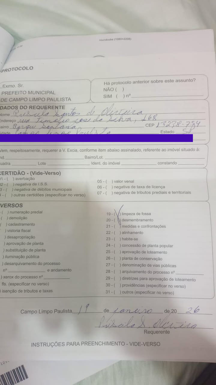 Esgoto transbordando em Campo Limpo Paulista, Botujuru