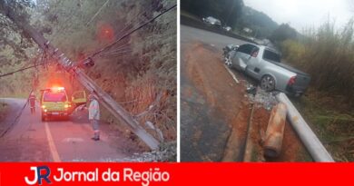 Jundiaí tem mais um poste derrubado