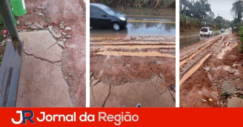 Chuva leva lama e destrói abrigo de ônibus recém-reformado 1 lama ponto